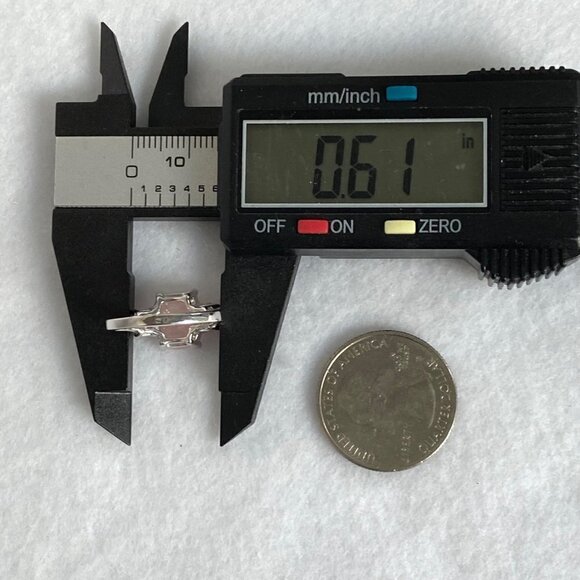 Sterling Silver 925 Thailand Faceted Prong Set Rose Quartz Pink CZ Ring Sz 5.75 - Picture 14 of 16